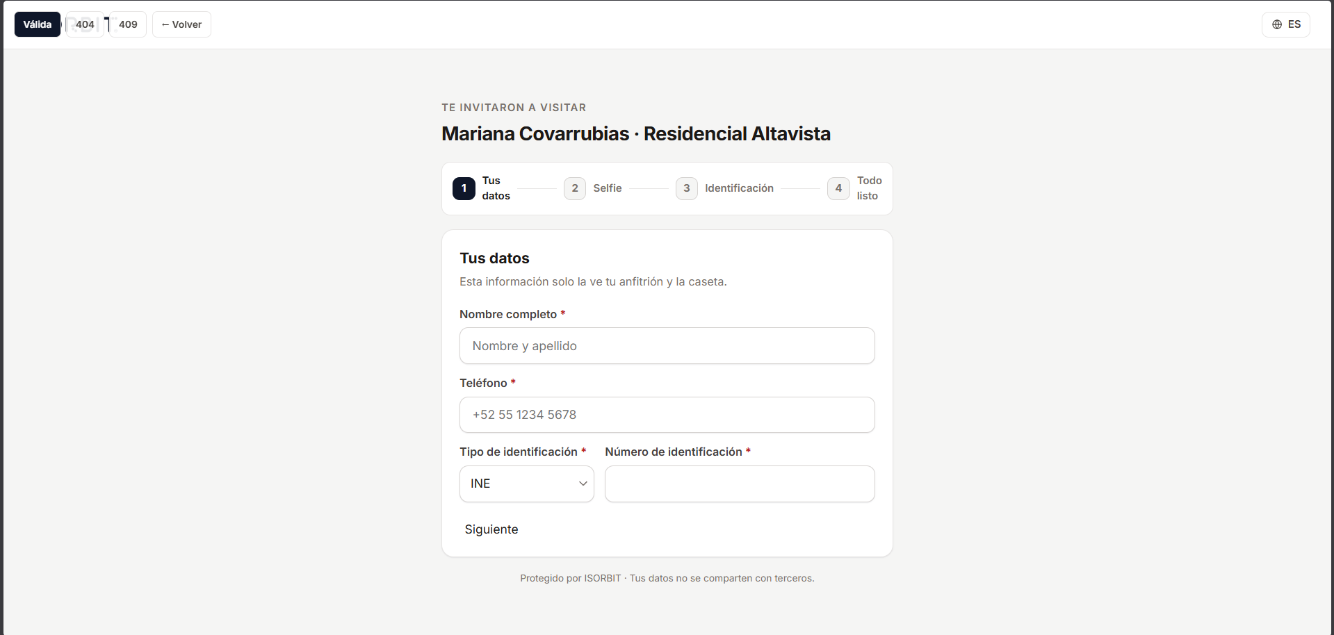 Invitación al proceso del caso 1